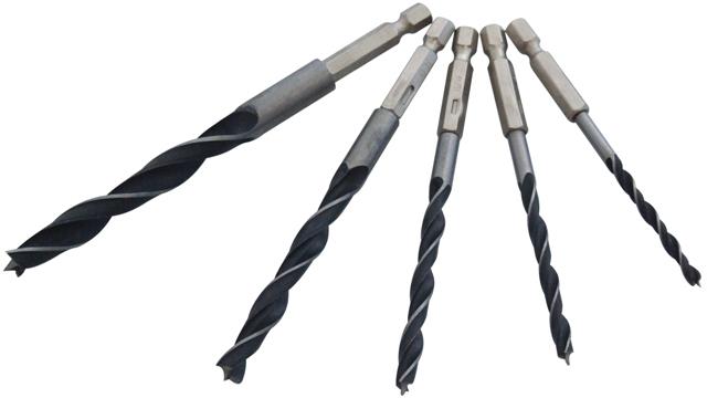 (image for) Amtech 5 Pack Hex Shank Wood Drill Bit Set